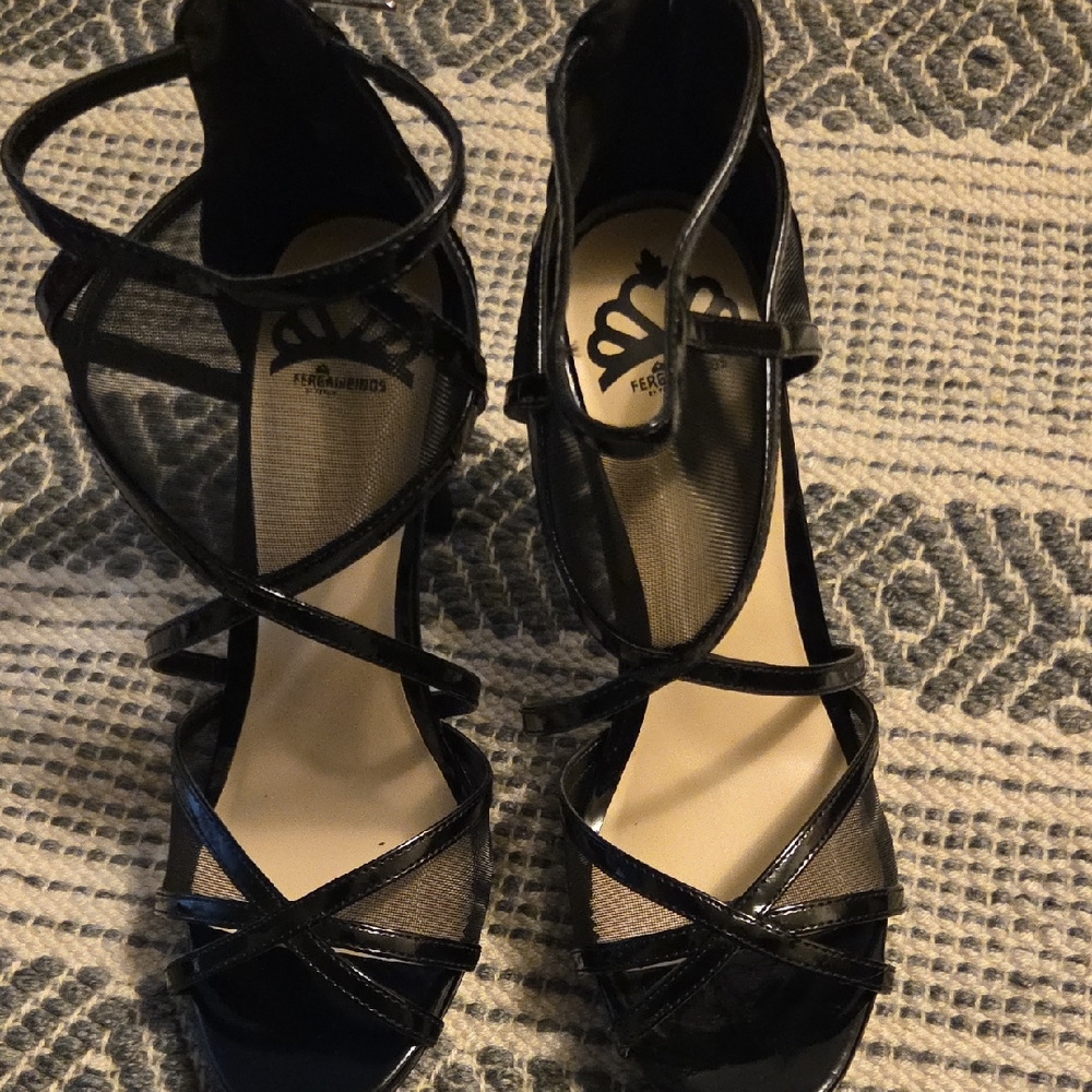 Fergalicious Black Strappy Heels